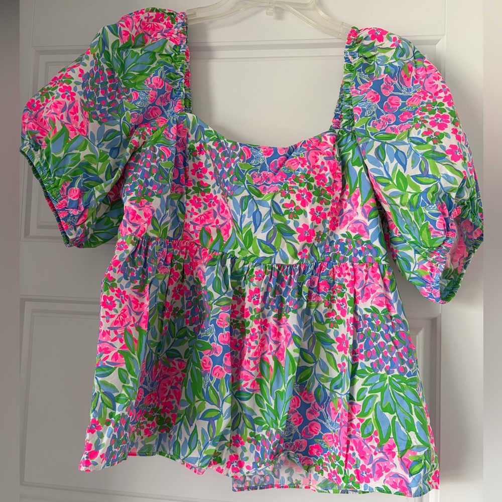 Lilly Pulitzer Kay Cotton Top- Cherry On Top